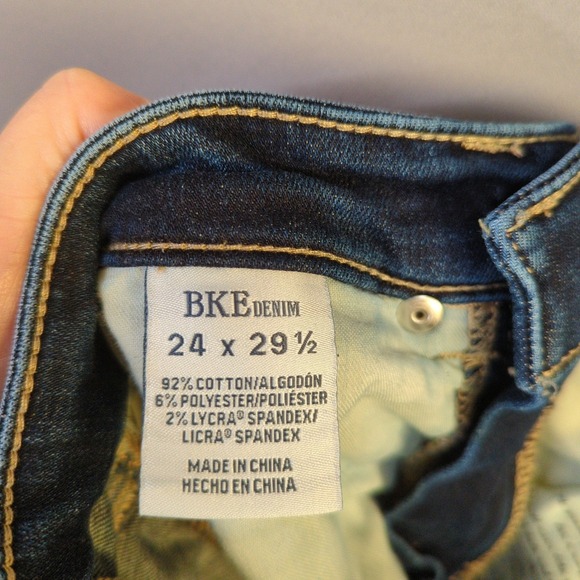 BKE Parker Jeans Womens 24x29 Blue Super Flare High‎ Rise Raw Hem Distressed - Picture 3 of 9